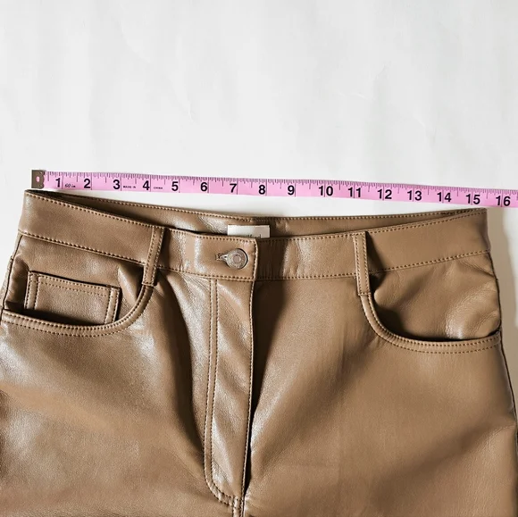 Aritzia Wilfred 10 the Melina sandy beige faux leather pants high waisted - Picture 5 of 7